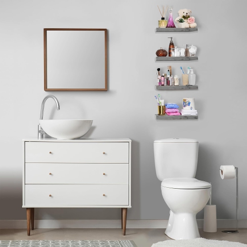 Ensemble de 4 tablettes murales flottantes Sorbus pour ranger et exposer des objets décoratifs, des objets décoratifs et d'autres objets précieux