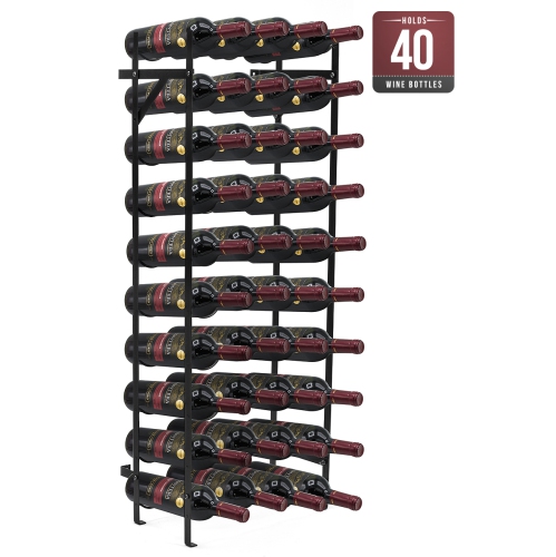 Sorbus 40-Bottle Freestanding Wine Rack Stand - Perfect Storage for Kitchen, Dining Room, Bar, or Wine Cellar