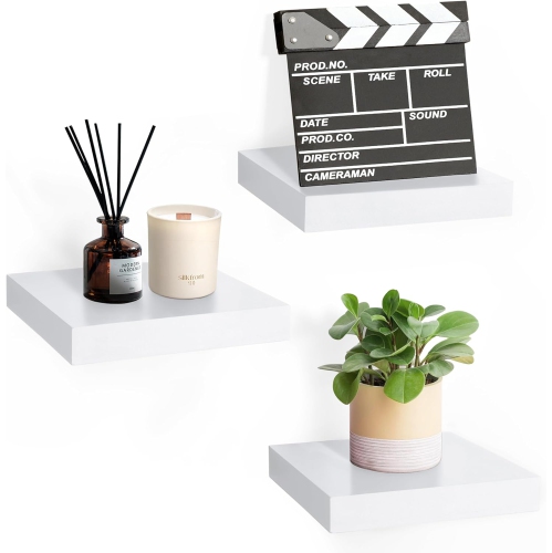 Tablettes carrées flottantes Sorbus blanches