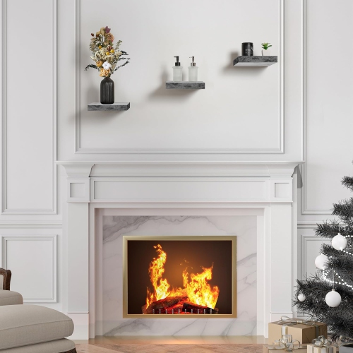 Ensemble de 3 tablettes flottantes carrées Sorbus avec supports de fixation invisibles pour décorer le salon, la chambre, la salle de bain, la