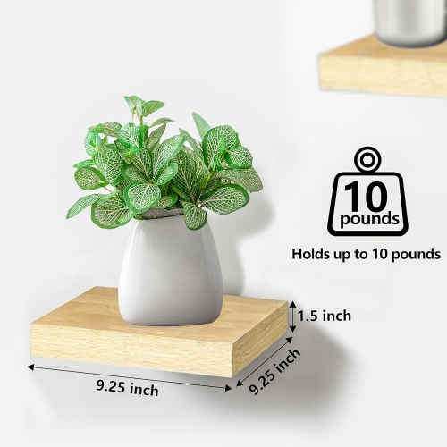 Ensemble de 3 tablettes flottantes carrées Sorbus avec supports de fixation invisibles pour décorer le salon, la chambre, la salle de bain, la maison