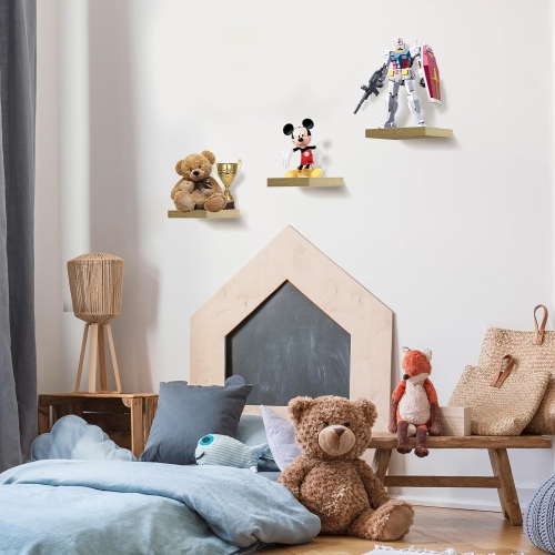 Ensemble de 3 tablettes flottantes carrées Sorbus avec supports de fixation invisibles pour décorer le salon, la chambre, la salle de bain, la maison