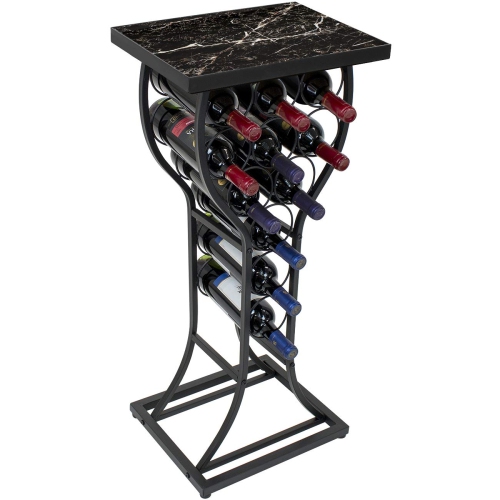 Sorbus Wine Rack Table - Stylish Storage for 11 Bottles with Faux Marble Top & Conversation-Starting Design