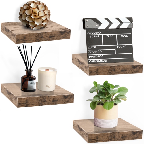 Étagères carrées flottantes Sorbus, 9&nbsp;po, paq. 4 - pour chambre, cuisine, salon, salle de bain