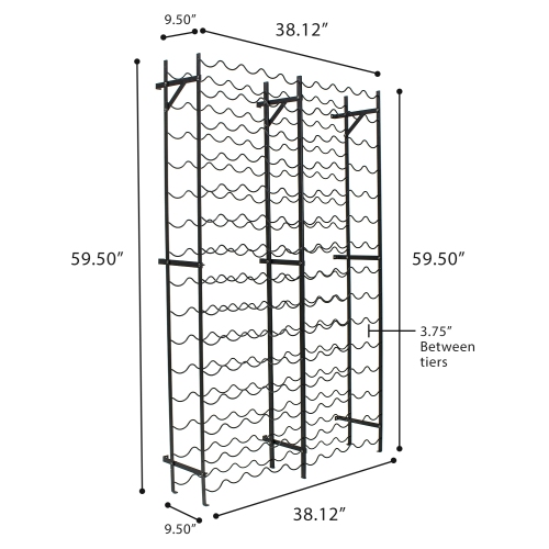 Support autonome pour 150 bouteilles de vin Sorbus - Rangement idéal pour la cuisine, la salle à manger, le bar ou le cellier à vin
