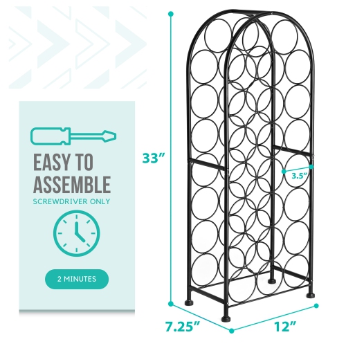 Porte-bouteilles Bordeaux Château Sorbus pour 23 bouteilles - Rangement élégant, style intemporel, fraîcheur optimale pour votre collection de vins