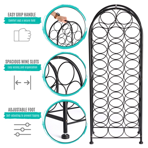 Porte-bouteilles Bordeaux Château Sorbus pour 23 bouteilles - Rangement élégant, style intemporel, fraîcheur optimale pour votre collection de vins