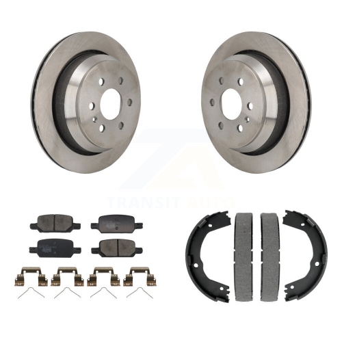 TRANSIT AUTO  Rear Disc Rotors Ceramic Pads & Parking Brake Shoes Kit for Chevrolet Colorado Gmc Canyon K8T-105426
