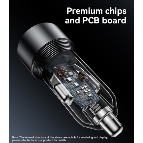 Chargeur pour l'auto à recharge rapide en alliage d'aluminium Yesido USB + TC 30&nbsp;W + USB20W Multi Protection 50&nbsp;W