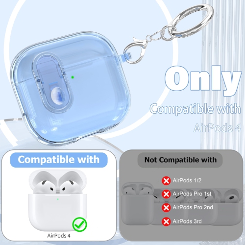 for AirPods 4th Generation Case Cover 2024, Military-Grade Shockproof, Soft TPU Highly Transparent Anti-Yellowing for AirPods 4 Case with Cleaning
