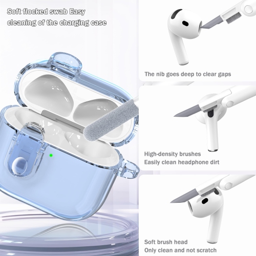 for AirPods 4th Generation Case Cover 2024, Military-Grade Shockproof, Soft TPU Highly Transparent Anti-Yellowing for AirPods 4 Case with Cleaning