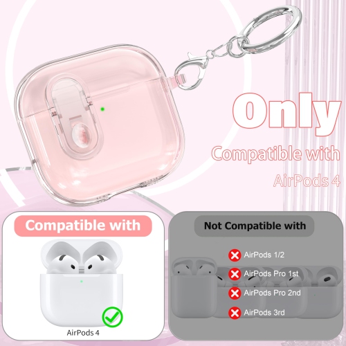 for AirPods 4th Generation Case Cover 2024, Military-Grade Shockproof, Soft TPU Highly Transparent Anti-Yellowing for AirPods 4 Case with Cleaning