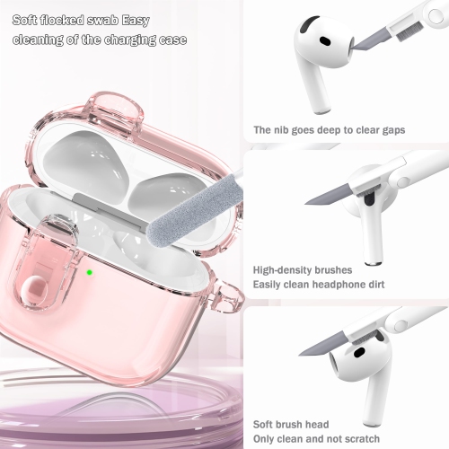 for AirPods 4th Generation Case Cover 2024, Military-Grade Shockproof, Soft TPU Highly Transparent Anti-Yellowing for AirPods 4 Case with Cleaning