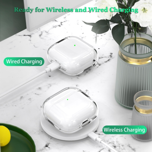 for AirPods 4th Generation Case Cover 2024, Military-Grade Shockproof, Soft TPU Highly Transparent Anti-Yellowing for AirPods 4 Case with Cleaning