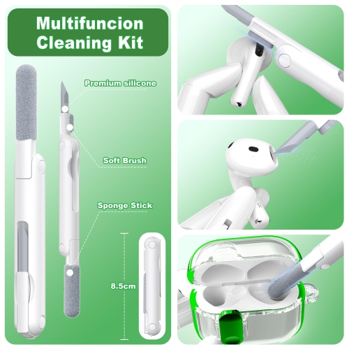 for AirPods 4th Generation Case 2024 with Bright Plated Bezel and Switches, Military-Grade Shockproof Transparent Anti-Yellowing for AirPods 4 Cover,