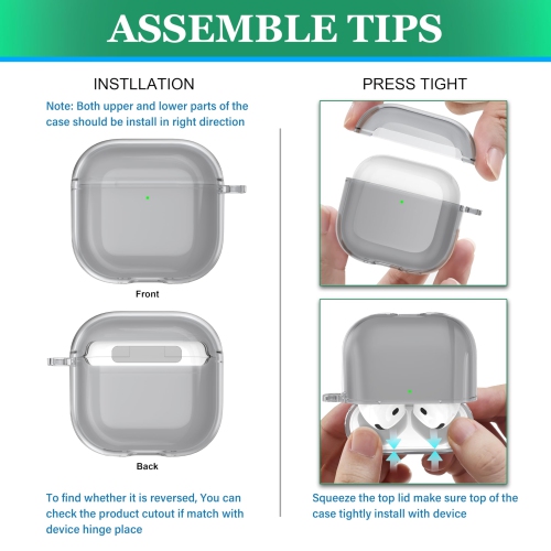 for AirPods 4th Generation Case Cover 2024, Military-Grade Shockproof, Soft TPU Highly Transparent Anti-Yellowing for AirPods 4 Case with Cleaning