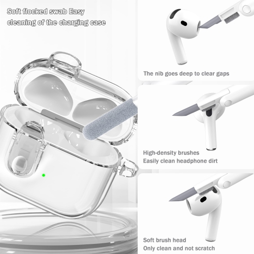for AirPods 4th Generation Case Cover 2024, Military-Grade Shockproof, Soft TPU Highly Transparent Anti-Yellowing for AirPods 4 Case with Cleaning