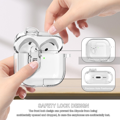 for AirPods 4th Generation Case Cover 2024, Military-Grade Shockproof, Soft TPU Highly Transparent Anti-Yellowing for AirPods 4 Case with Cleaning