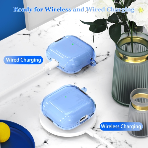 for AirPods 4th Generation Case Cover 2024, Military-Grade Shockproof, Soft TPU Highly Transparent Anti-Yellowing for AirPods 4 Case with Cleaning