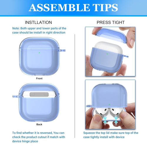 for AirPods 4th Generation Case Cover 2024, Military-Grade Shockproof, Soft TPU Highly Transparent Anti-Yellowing for AirPods 4 Case with Cleaning