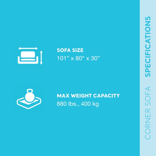 Intex Inflatable Corner Living Room Neutral Sectional Sofa | 68575EP