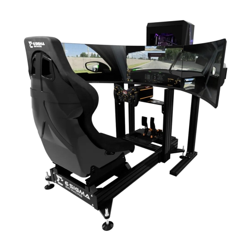 6 Sigma Sim Racing 6S-120 / Asetek Forte Turnkey - 6s-120 chassis, GTR Seat, Asetek Forte Bundle, 6S Custom PC, MSI 32inch Gaming Monitor, Triple