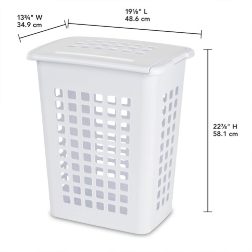 Sterilite Rectangular LiftTop Plastic Clothes Laundry Hamper Bin w/ Lid