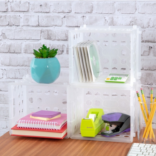 Sterilite Convenient Mini Square Small Storage Organizing Crate, Clear