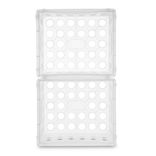 Sterilite Convenient Mini Square Small Storage Organizing Crate, Clear