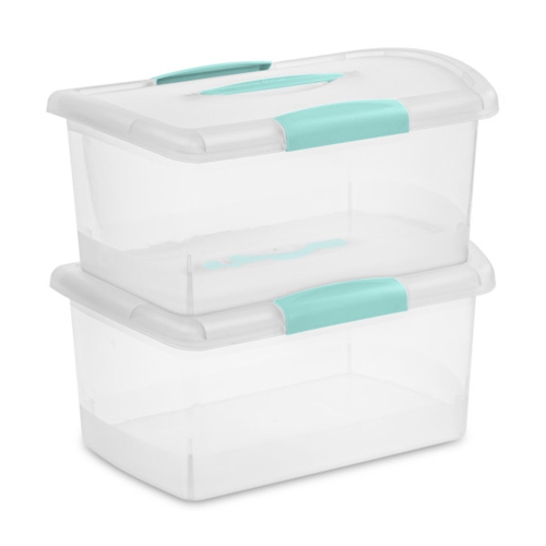 Sterilite 18748606 Medium Nesting ShowOffs Clear File Box w/ Latches