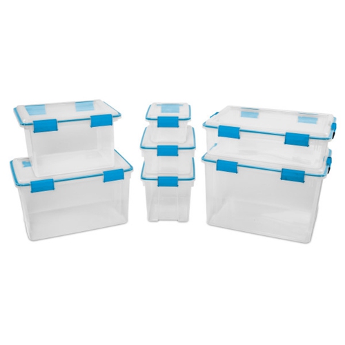 Sterilite 7.5 Quart Clear Plastic Home Storage Box with Latching Lids,