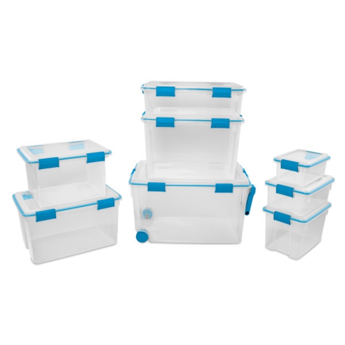 Sterilite 7.5 Quart Clear Plastic Home Storage Box with Latching Lids,