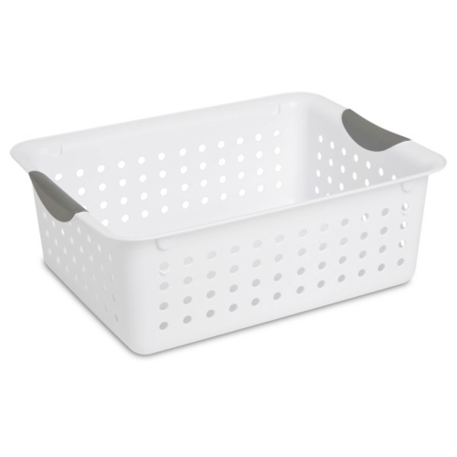 Sterilite Medium Ultra Plastic Storage Organizer Basket with Handles,