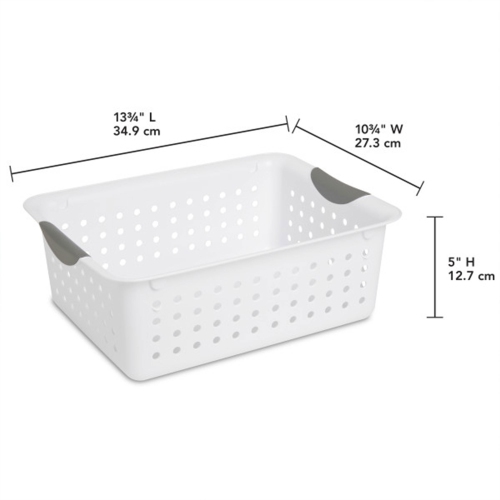 Sterilite Medium Ultra Plastic Storage Organizer Basket with Handles,