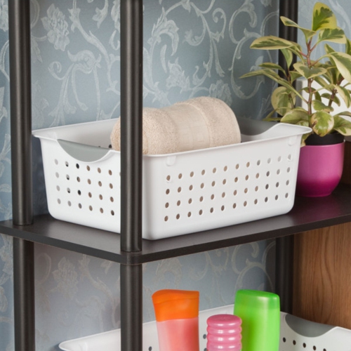 Sterilite Medium Ultra Plastic Storage Organizer Basket with Handles,