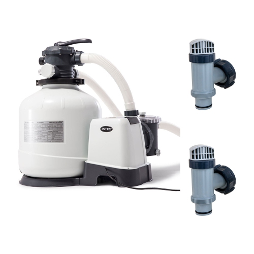 INTEX  3000 Gph Filter Pump & Plunger Valves (2 Pack) for Above Ground Pools In Sand