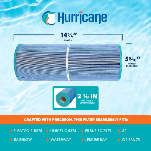 Cartouche de rechange de filtre pour piscine et spa aseptique HF5374-01 M Elite d'Hurricane