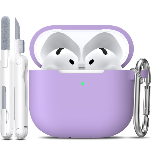 for Airpods 4th Generation Case Cover with Cleaner Kit, Soft Silicone Casewith Keychain, Full Protective Case for,Compatible with Apple Latest