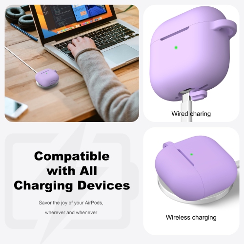 for Airpods 4th Generation Case Cover with Cleaner Kit, Soft Silicone Casewith Keychain, Full Protective Case for,Compatible with Apple Latest