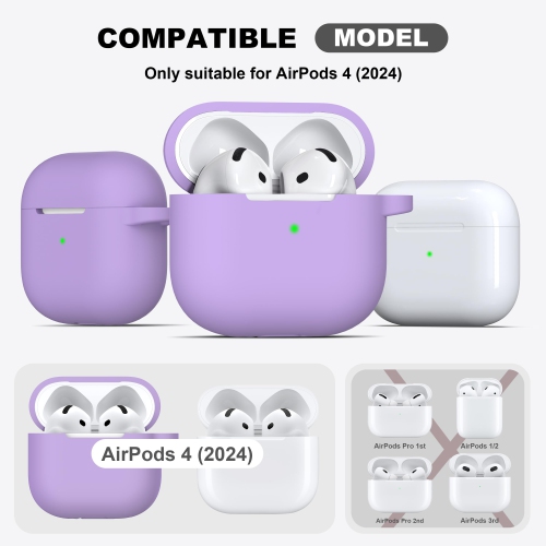 for Airpods 4th Generation Case Cover with Cleaner Kit, Soft Silicone Casewith Keychain, Full Protective Case for,Compatible with Apple Latest