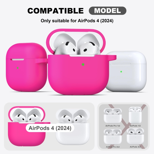 Pour les AirPods, étui de génération 4ᵉ avec trousse de nettoyage, étui en silicone souple avec porte-clés, étui de protection complet, compatible