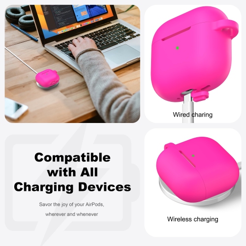 Pour les AirPods, étui de génération 4ᵉ avec trousse de nettoyage, étui en silicone souple avec porte-clés, étui de protection complet, compatible