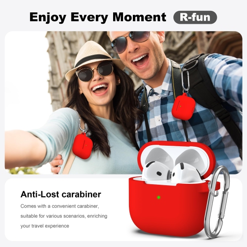 Pour les AirPods, étui 4ᵉ Generation avec trousse de nettoyage, étui en silicone souple avec porte-clés, étui de protection complet, compatible avec