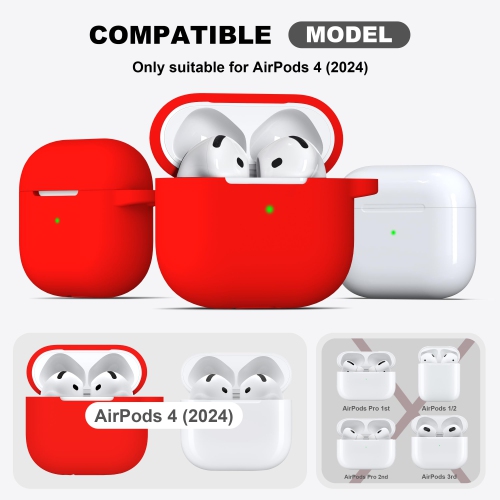 Pour les AirPods, étui 4ᵉ Generation avec trousse de nettoyage, étui en silicone souple avec porte-clés, étui de protection complet, compatible avec