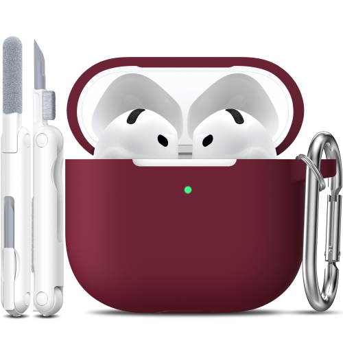 HLD  for Airpods 4Th Generation Case Cover w Cleaner Kit, Soft Silicone Casewith Keychain, Full Protective Case, Compatible w Apple Latest Airpods