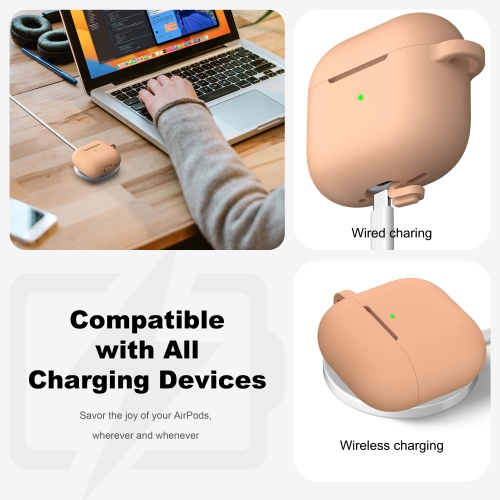 for Airpods 4th Generation Case Cover with Cleaner Kit,Soft Skin Silicone Casewith Keychain,Full Protective Case,Compatible with Apple Latest Airpods