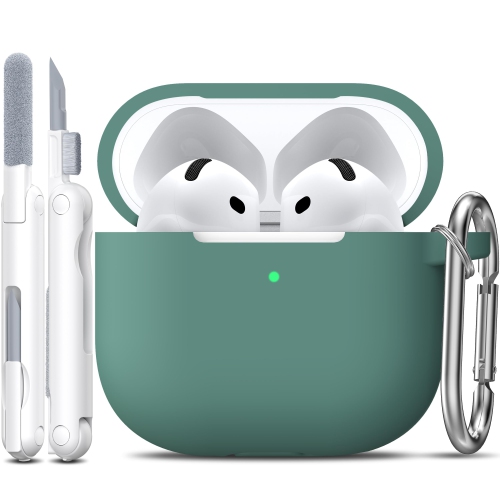 for Airpods 4th Generation Case Cover with Cleaner Kit, Soft Skin Silicone Casewith Keychain, Full Protective,Compatible with Apple Latest Airpods 4