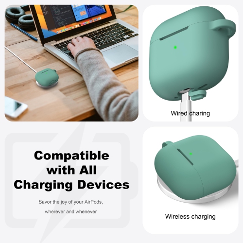 for Airpods 4th Generation Case Cover with Cleaner Kit, Soft Skin Silicone Casewith Keychain, Full Protective,Compatible with Apple Latest Airpods 4