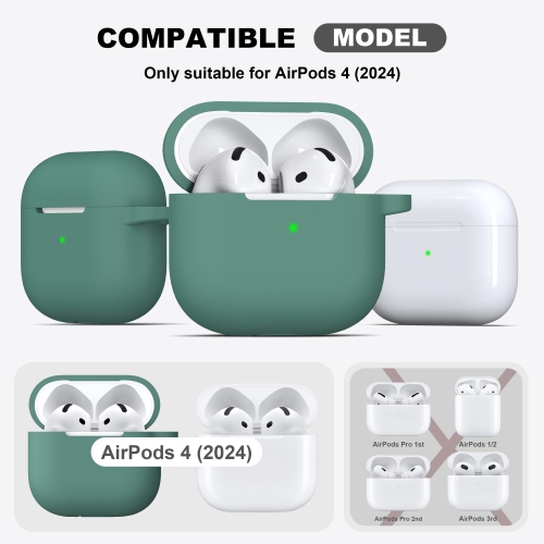 for Airpods 4th Generation Case Cover with Cleaner Kit, Soft Skin Silicone Casewith Keychain, Full Protective,Compatible with Apple Latest Airpods 4
