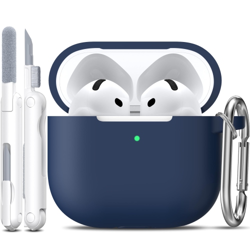 HLD  for Airpods 4Th Generation Case Cover w Cleaner Kit, Soft Skin Silicone Casewith Keychain, Full Protective Case, Compatible w Latest Airpods